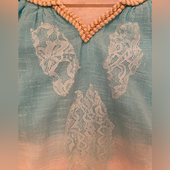 NWOT VENUS SIZE XL LINED HALTER TOP IN OMBRÉ AQUA BLUE TO WHITE - Picture 6 of 11